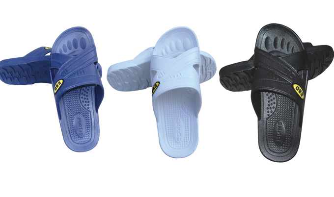 China Supplier Black blue Cleanroom Antistatic ESD SPU Safety Slippers